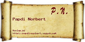 Papdi Norbert névjegykártya